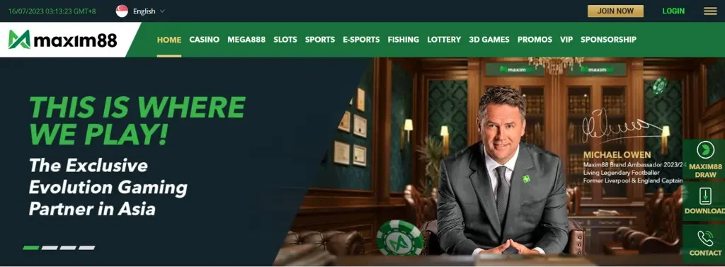 Maxim88 Online Casino Website