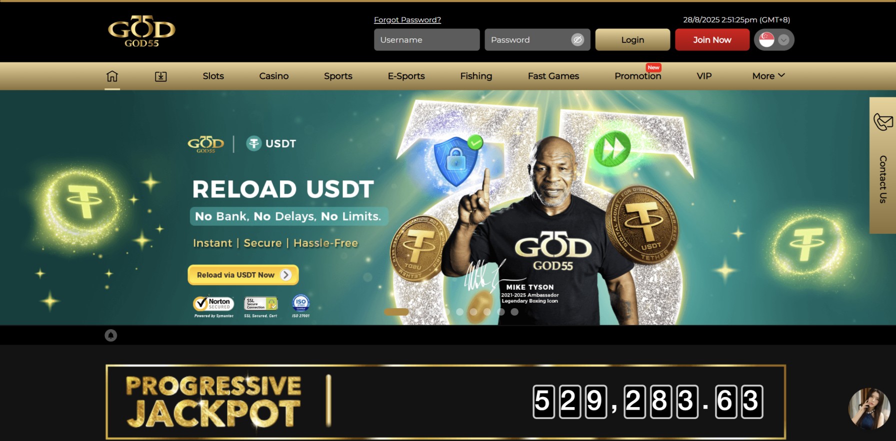GOD55 Online Casino Singapore official website 2025