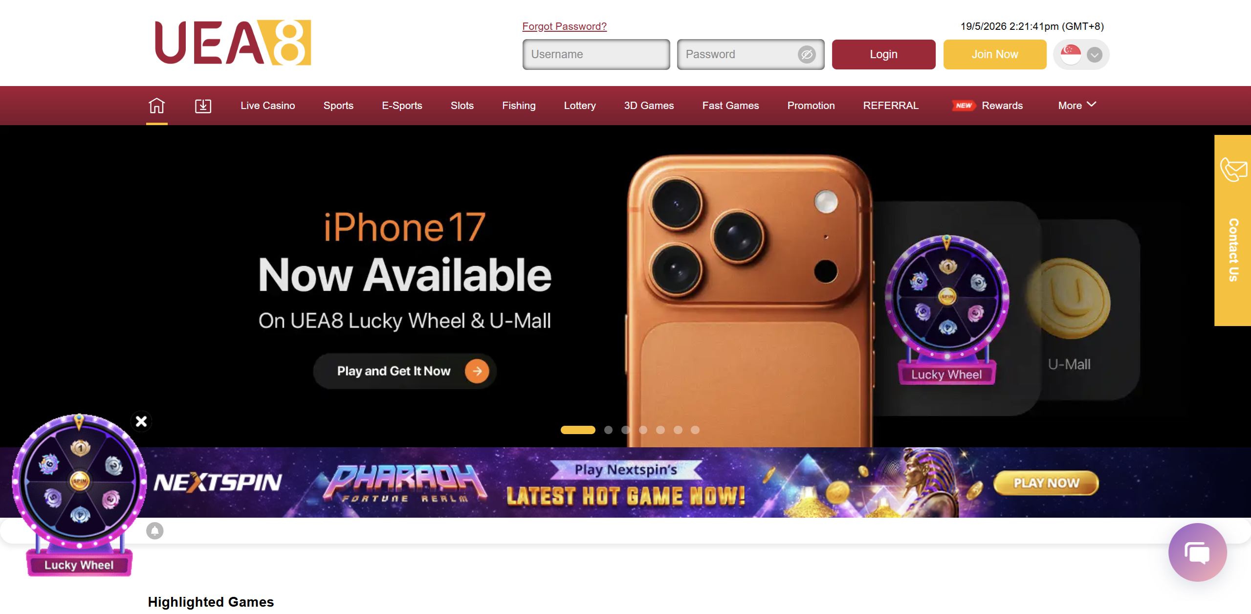 UEA8 Online Casino Singapore Official Website